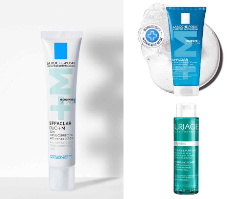 Skin products cover photo collage