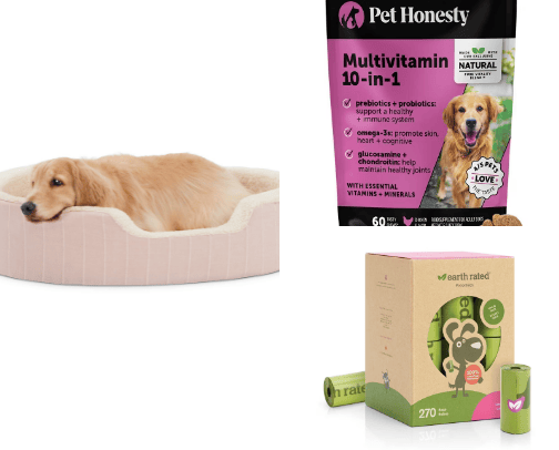 Must haves for my five furry best friends🐶 cover photo collage
