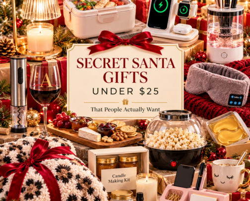 Secret Santa Gifts Under $25 That People Actually Want cover photo collage