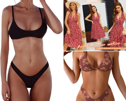 Beach essentials☀️👙🏝️ cover photo collage