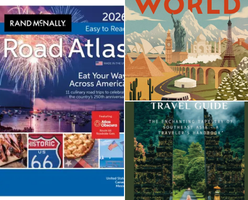 Travel Guide Books. cover photo collage