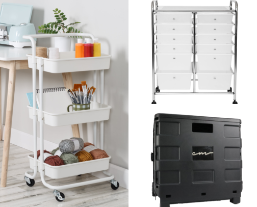 I Finally Found a Craft Cart That Sorted My Ribbon Buttons and Thread cover photo collage