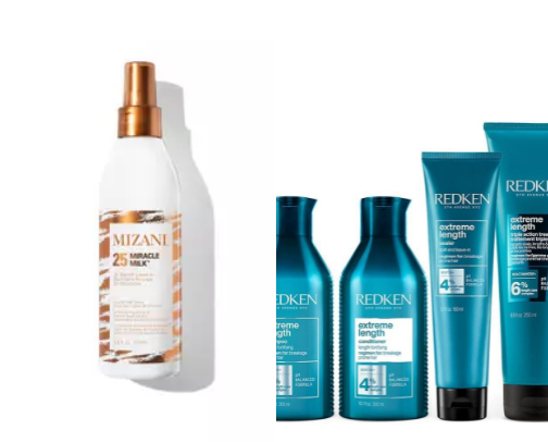 Hair care products cover photo collage