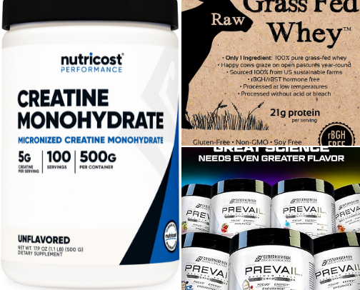 No BS workout necessities: supplements, diet and gear cover photo collage