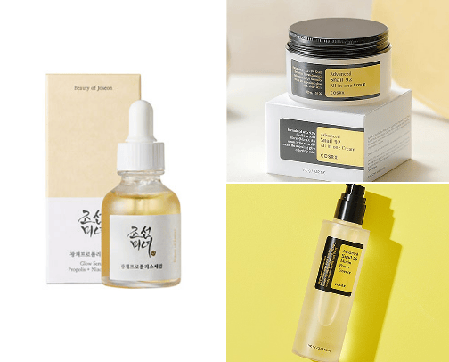 K-beauty skincare for dry-combinate skin cover photo collage