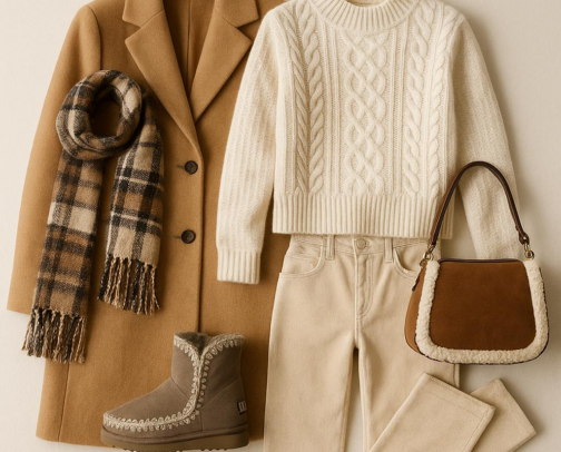 Cozy Winter Style | Plaid, Knits & Cardigans cover photo collage