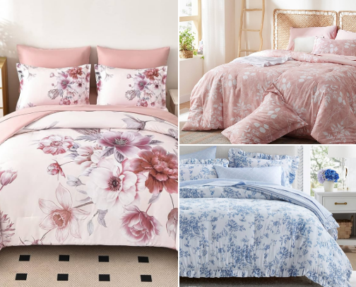 Top 10 Pink Floral Comforter Sets cover photo collage
