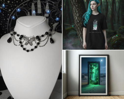 Between Worlds — unique dark aesthetic finds cover photo collage