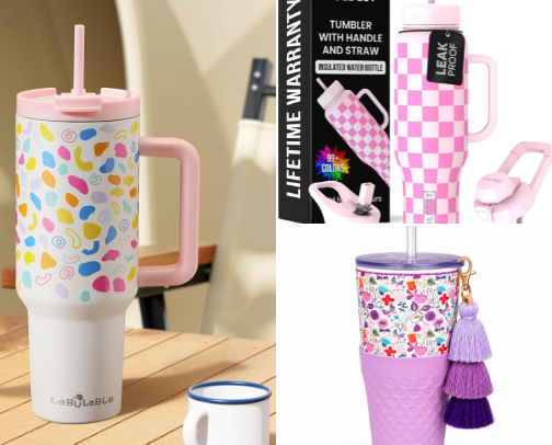 Cute and beautiful tumbler to brighten your day and keep you hydrated wherever you go. cover photo collage