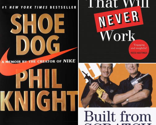 If You Loved the Nike Story: 15 Founder Books to Read After Shoe Dog cover photo collage