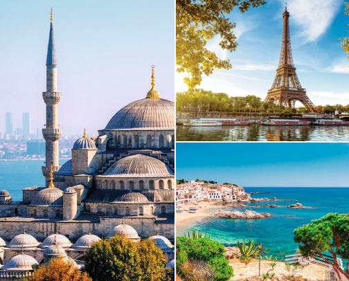 My Favourite Places to Travel: City Breaks & Beach Escapes✨️ cover photo collage