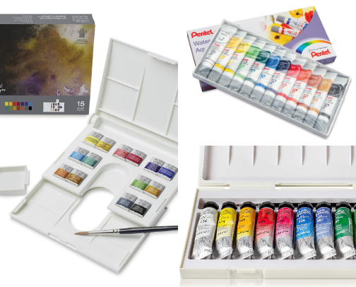 Watercolor Art Supplies cover photo collage