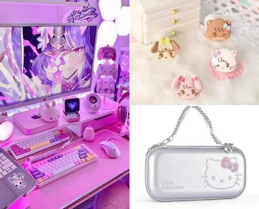 ♡ Gaming Setup 🎀✨ cover photo collage