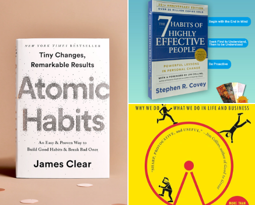Books for Self-Improvement cover photo collage