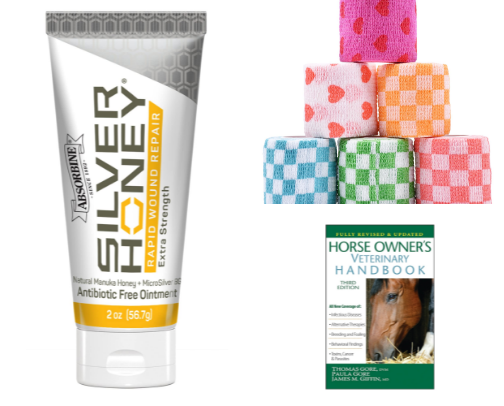 What's in my horse med kit cover photo collage