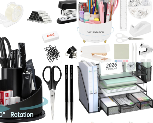 Affordable office supplies and back to school supplies cover photo collage
