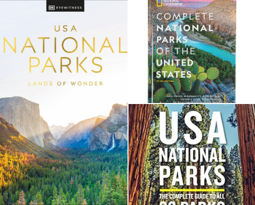 Save & Read - USA National Parks: Lands of Wonder inspiration for park lovers cover photo collage