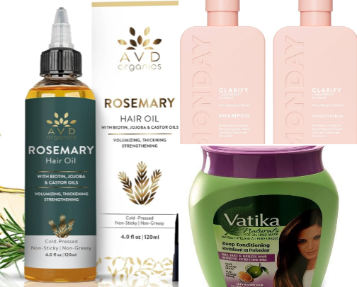 What I Use for Insane Hair Growth 💆🏽‍♀️✨ + Wigs that look like scalp 😮‍💨 cover photo collage