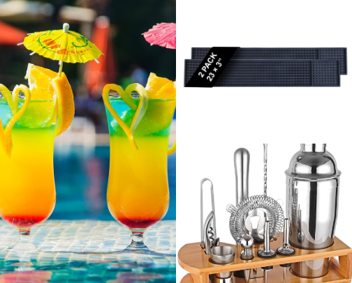 Cocktail party items cover photo collage