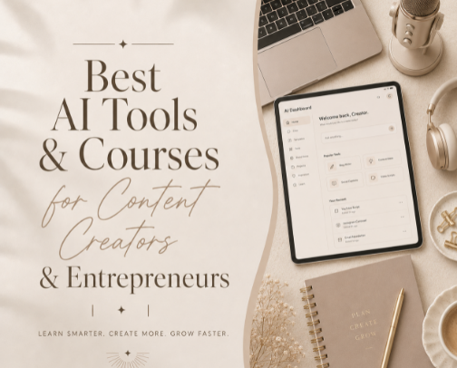 Best AI Courses & Resources for Content Creators & Entrepreneurs cover photo collage