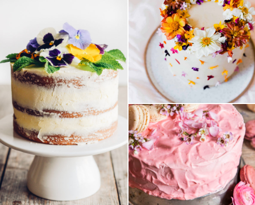Edible Flower Cakes for Breezy and Beautiful Summer Garden Parties cover photo collage