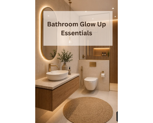 Bathroom Glow Up Essentials cover photo collage