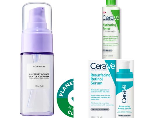 Skincare products cover photo collage
