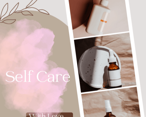 Self care items cover photo collage