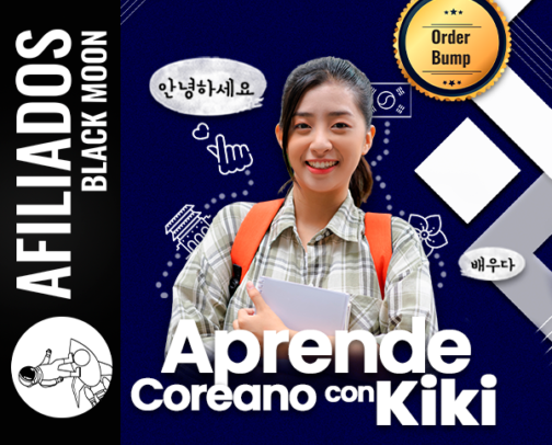 Learn Korean with Kiki - BlackMoon Affiliates 🚀 / Aprende Coreano con Kiki - Afiliados BlackMoon 🚀 cover photo collage