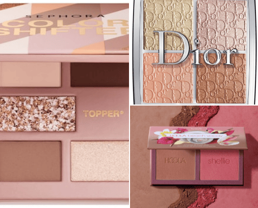 Glamorous eye cosmetics cover photo collage