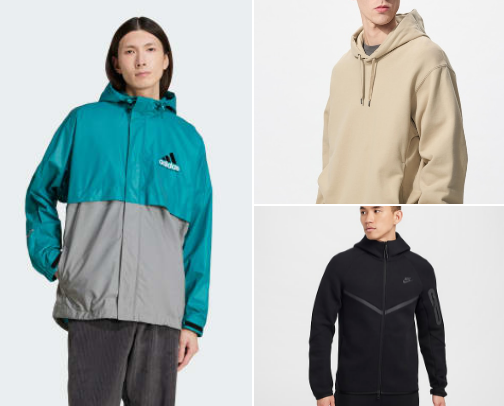 Hoodies & windbreakers collection cover photo collage