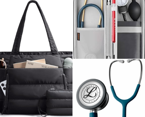What's in my clinical rotations bag cover photo collage