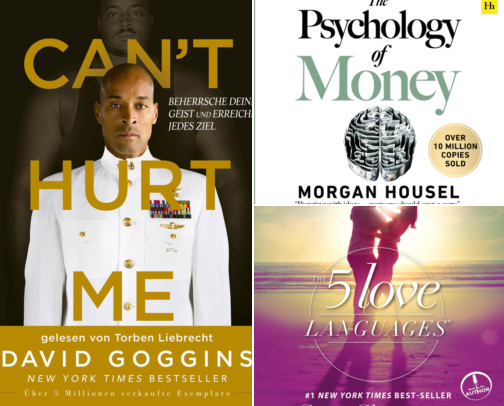 Best Audiobooks for Road Trips: Self Help, Money and Love cover photo collage