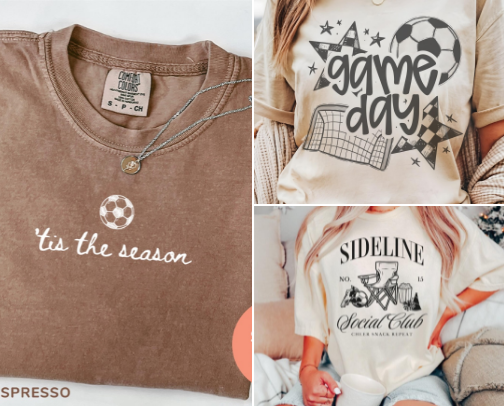 Cute Soccer Mom Shirts cover photo collage