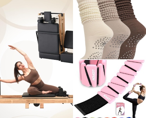The essentials for Pilates: at Home Edition cover photo collage