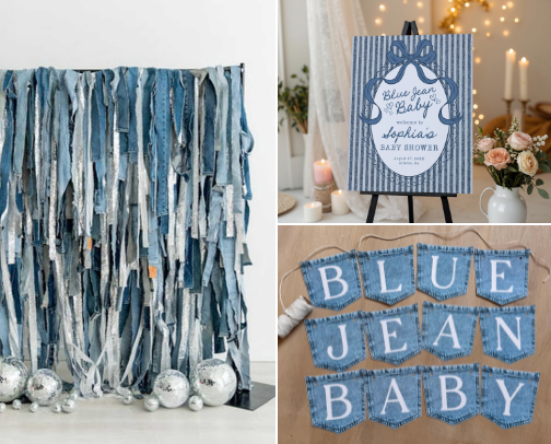 Blue Jean Baby Shower cover photo collage
