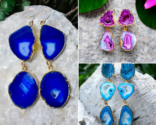 Bold, colorful, bohemian glam jewelry cover photo collage