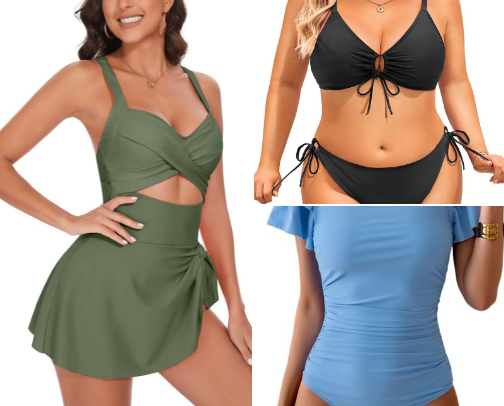 Plus-size swimwear for women👙🩱 cover photo collage