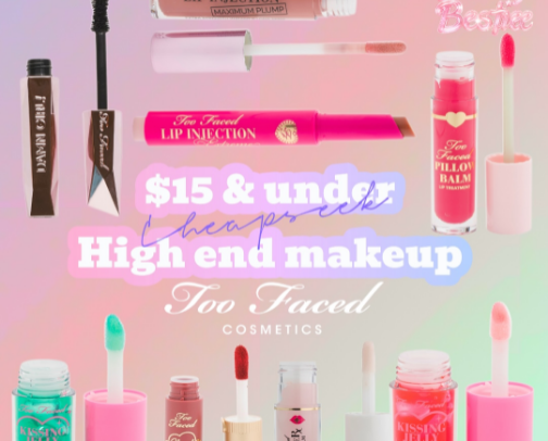 Lux makeup under $20: too faced cosmetics cover photo collage