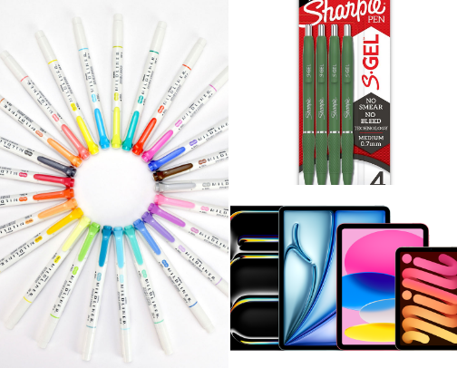 School supplies cover photo collage