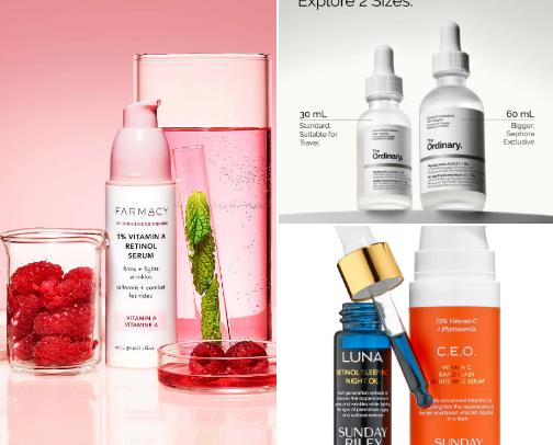 •skincare products 🤎 cover photo collage