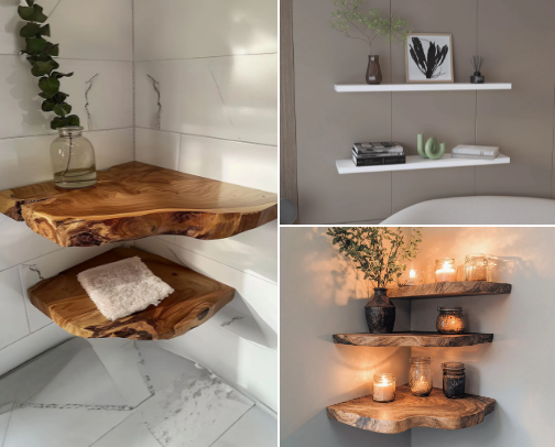 Beautifully unique shelving! cover photo collage