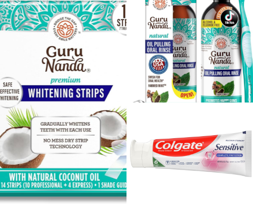 Oral hygiene, favorite products cover photo collage