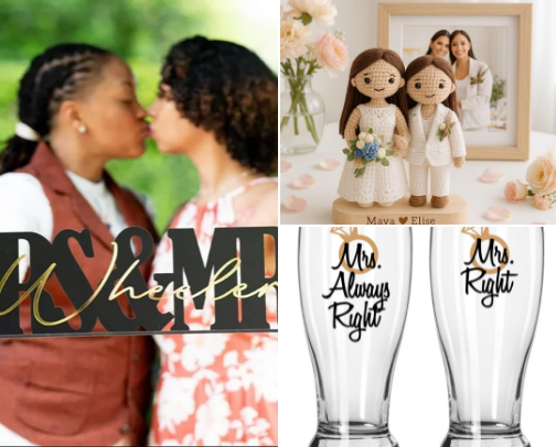 The perfect gifts for a lesbian wedding or bridal shower cover photo collage