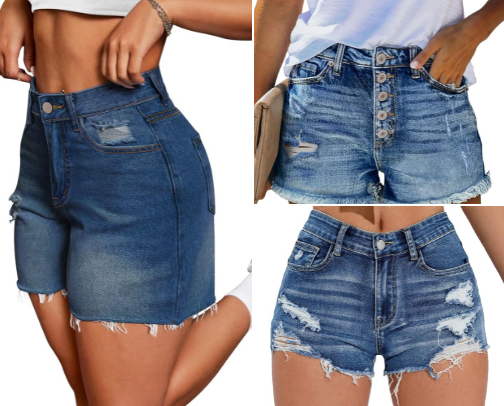 jean shorts cover photo collage