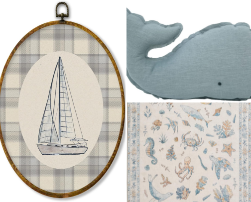Costal toddler boy room 🌊🐚🐋 cover photo collage