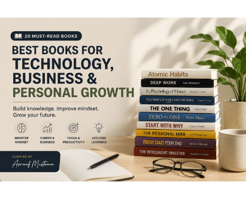 50 Books Worth Reading for Technology, Business & Personal Growth cover photo collage