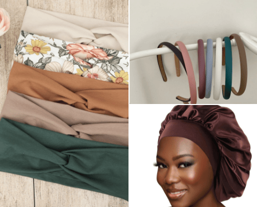 Hair accessories cover photo collage