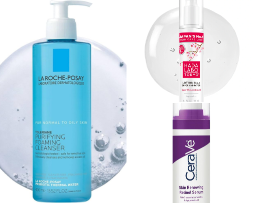 My go to skincare products cover photo collage