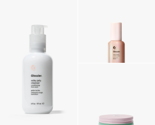 Fav makeup and skincare from Glossier❤️ cover photo collage